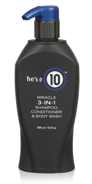 He's a 10 Miracle 3-IN-1 Shampoo, Conditioner And Body Wash 10 Oz