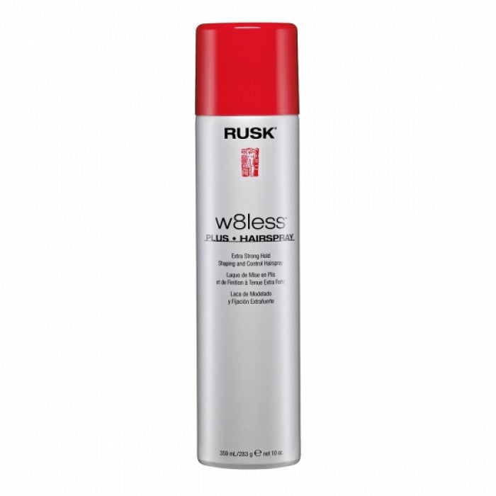 Rusk Designer Collection W8less Plus Extra Strong Hold Shaping and Control Spray 55% VOC